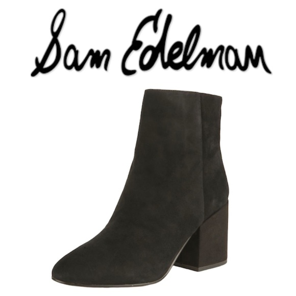SAM EDELMAN TAYE BLACK HEELED BOOTIES - Picture 1 of 11